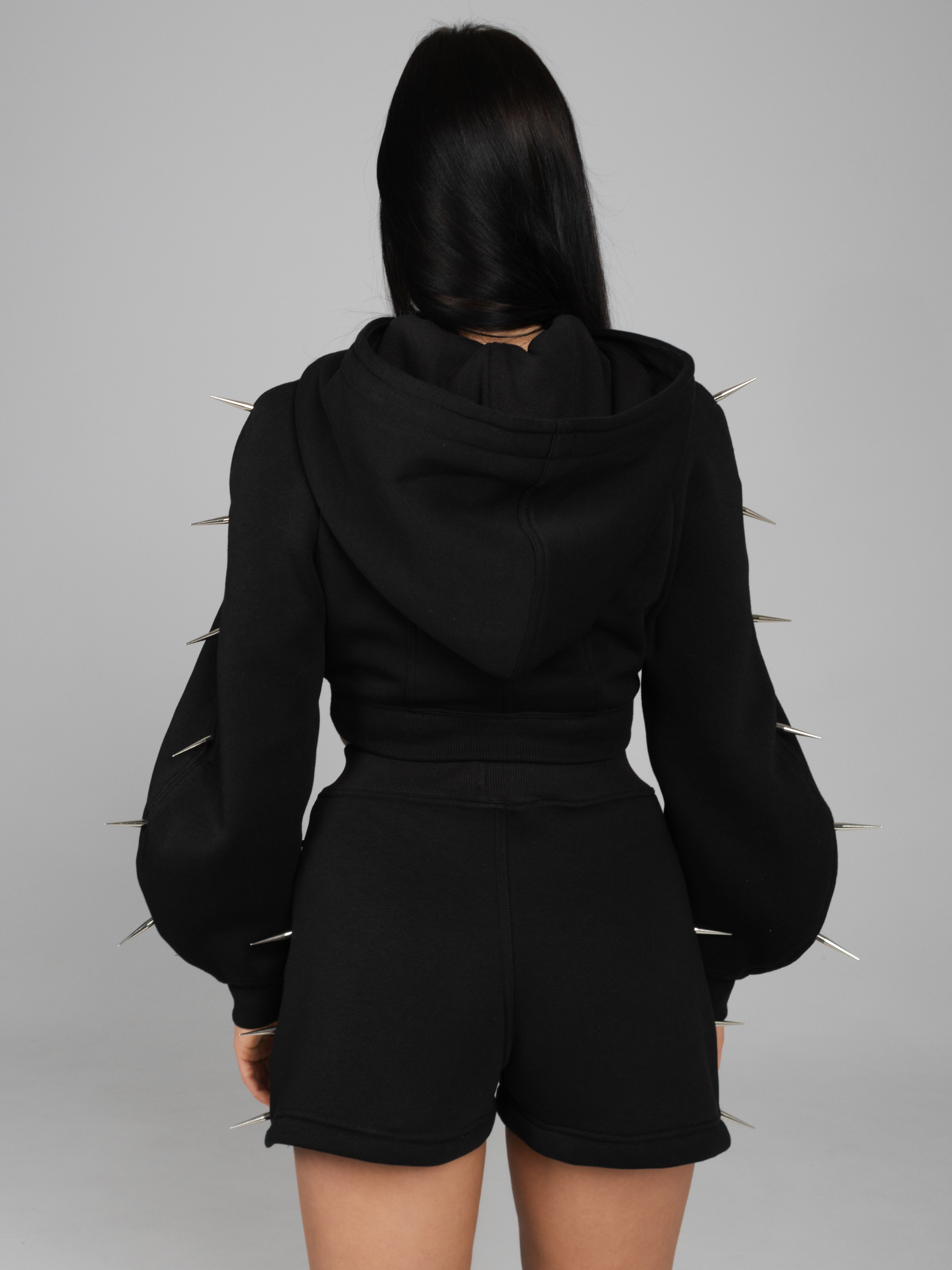 Hanorac cropped cu ținte