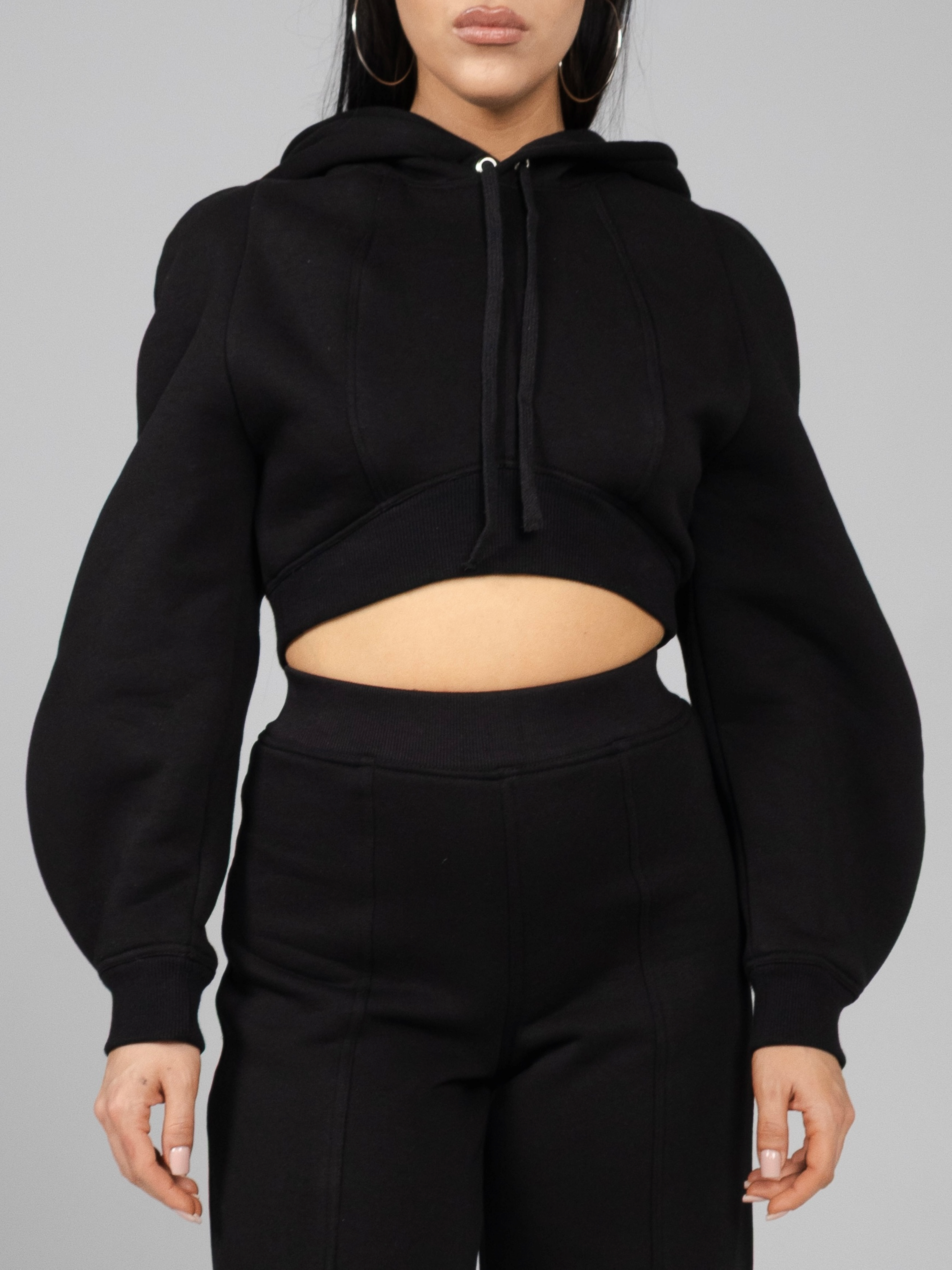 Hanorac cropped fără ținte