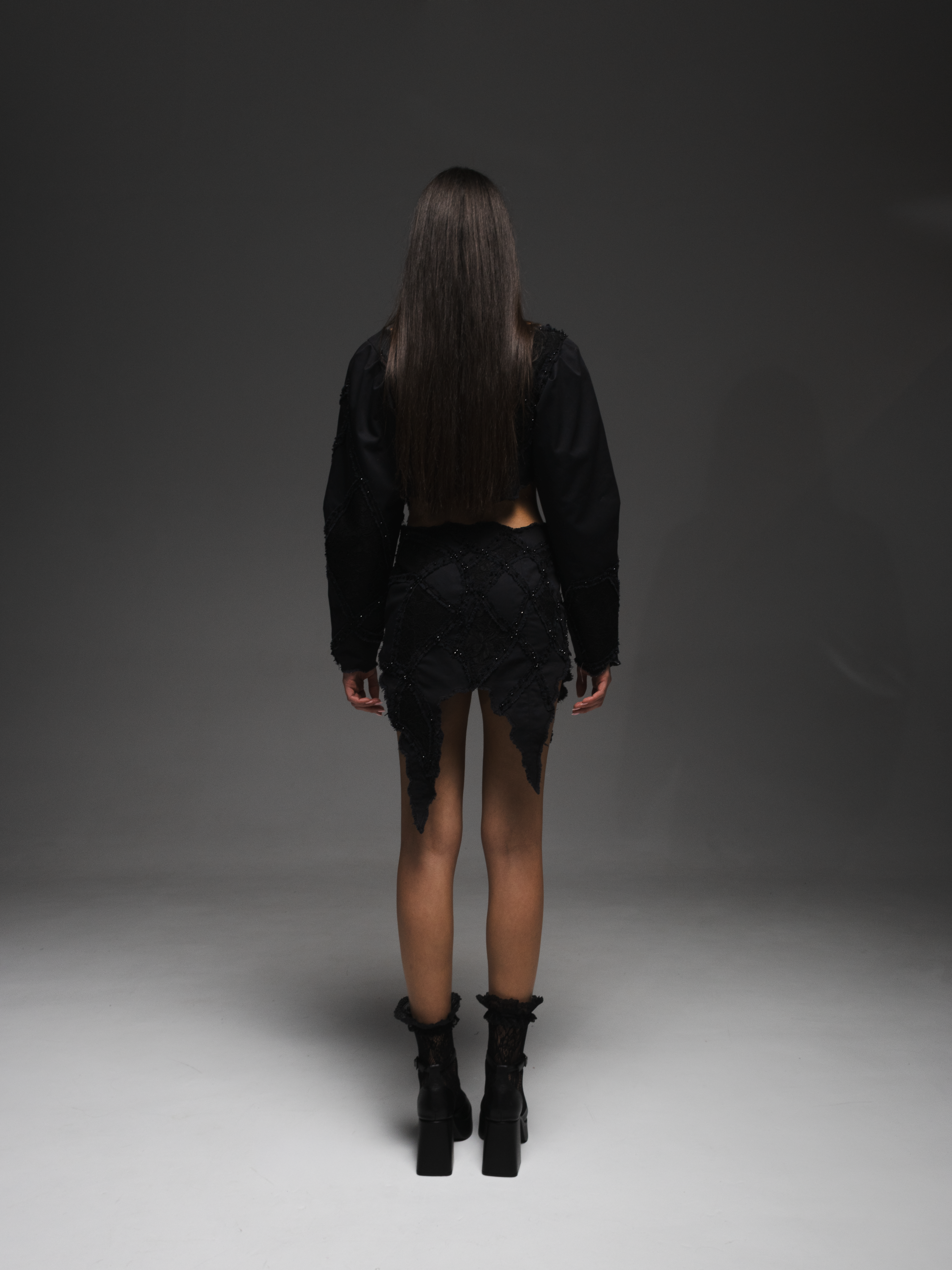 Fustă mini cu terminații neregulate