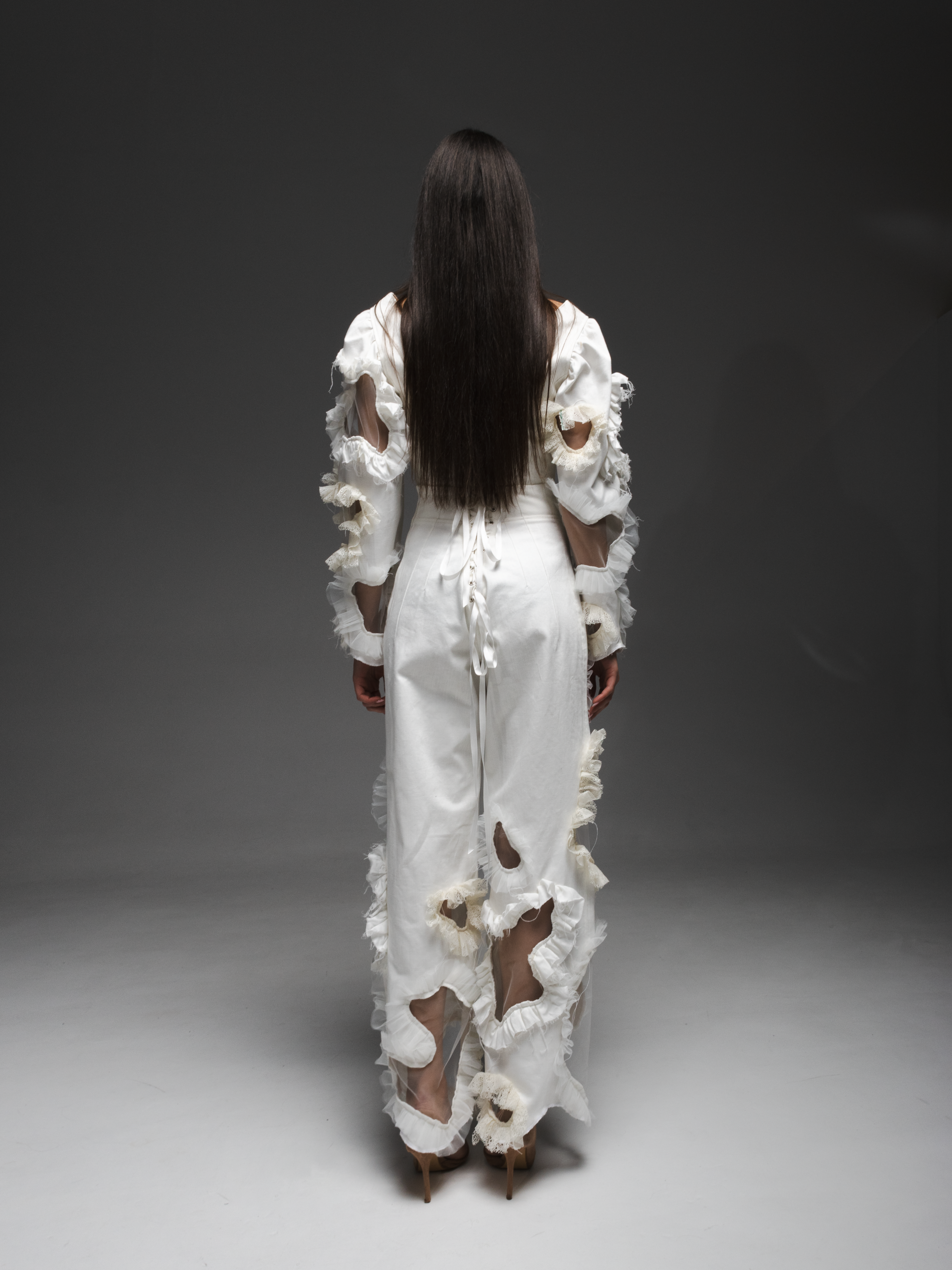 Pantaloni AMOEBA albi